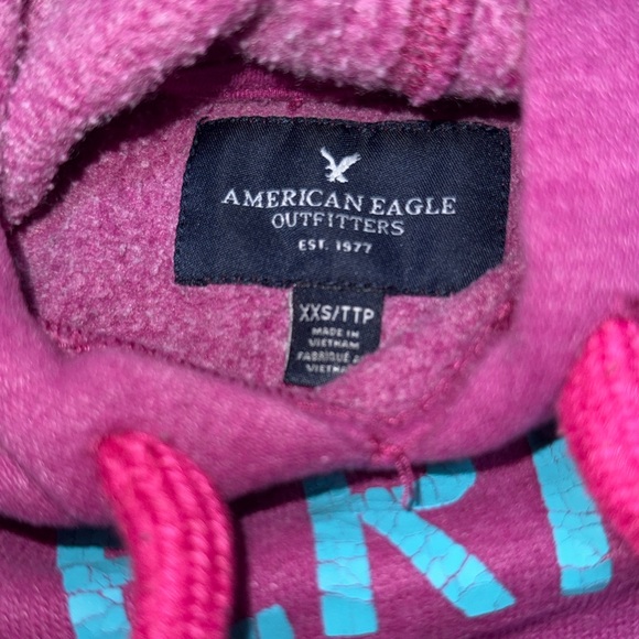 American Eagle Outfitters Purple Hoodie with Teal Logo - Picture 2 of 6